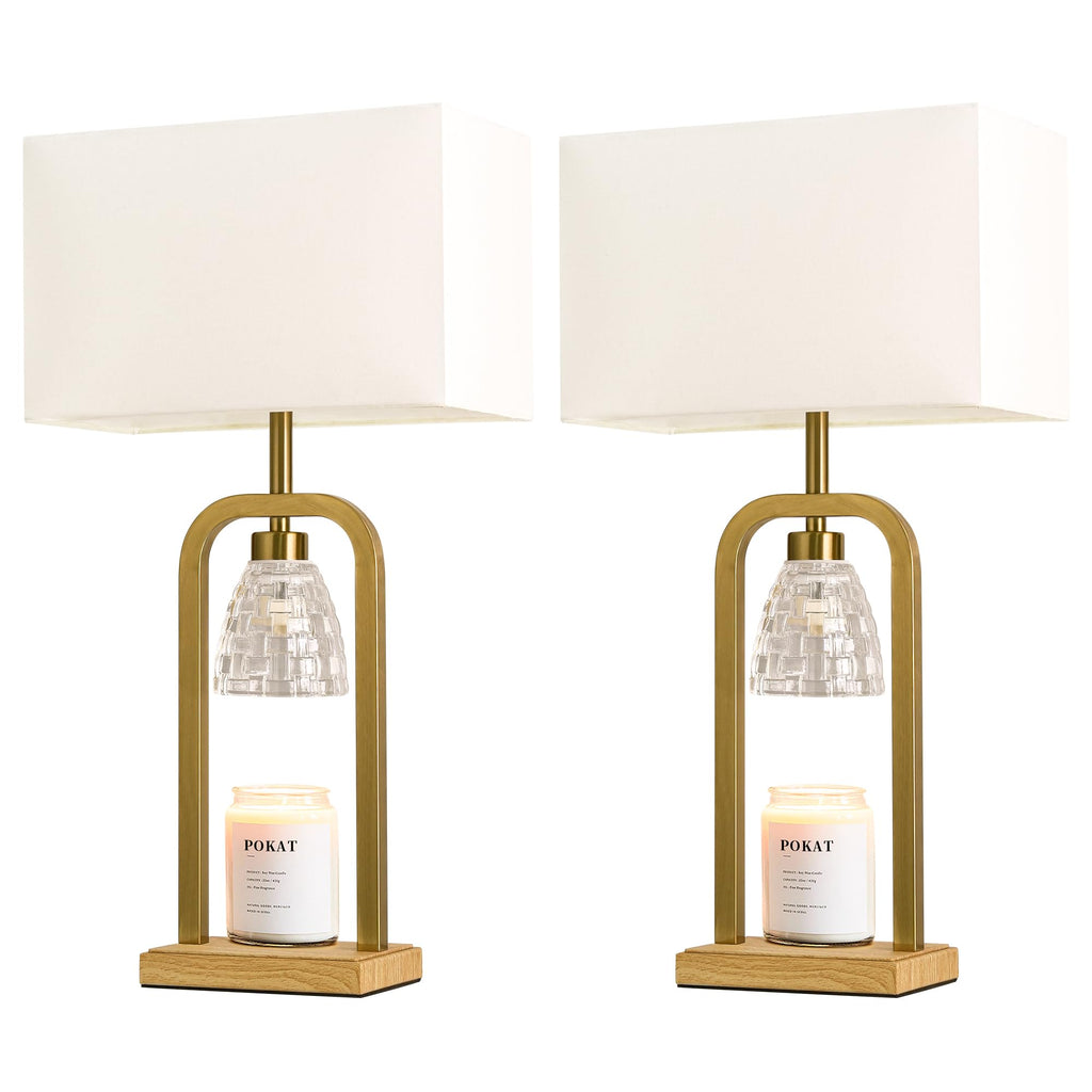 2 in 1 Gold Table Lamp with Candle Warmer S40274