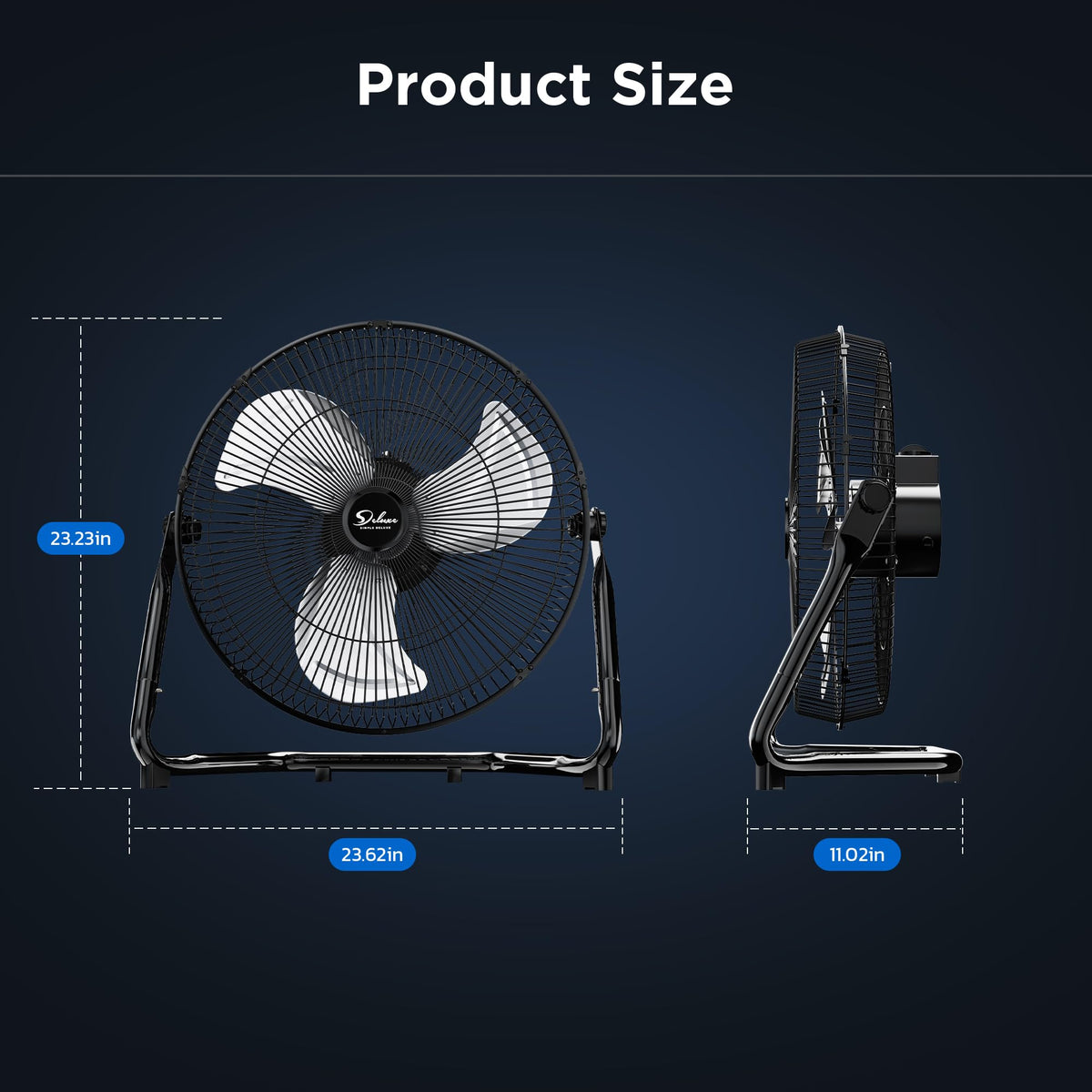20" 3-Speed High Velocity Industrial Floor Fan, 2 Pack L14329
