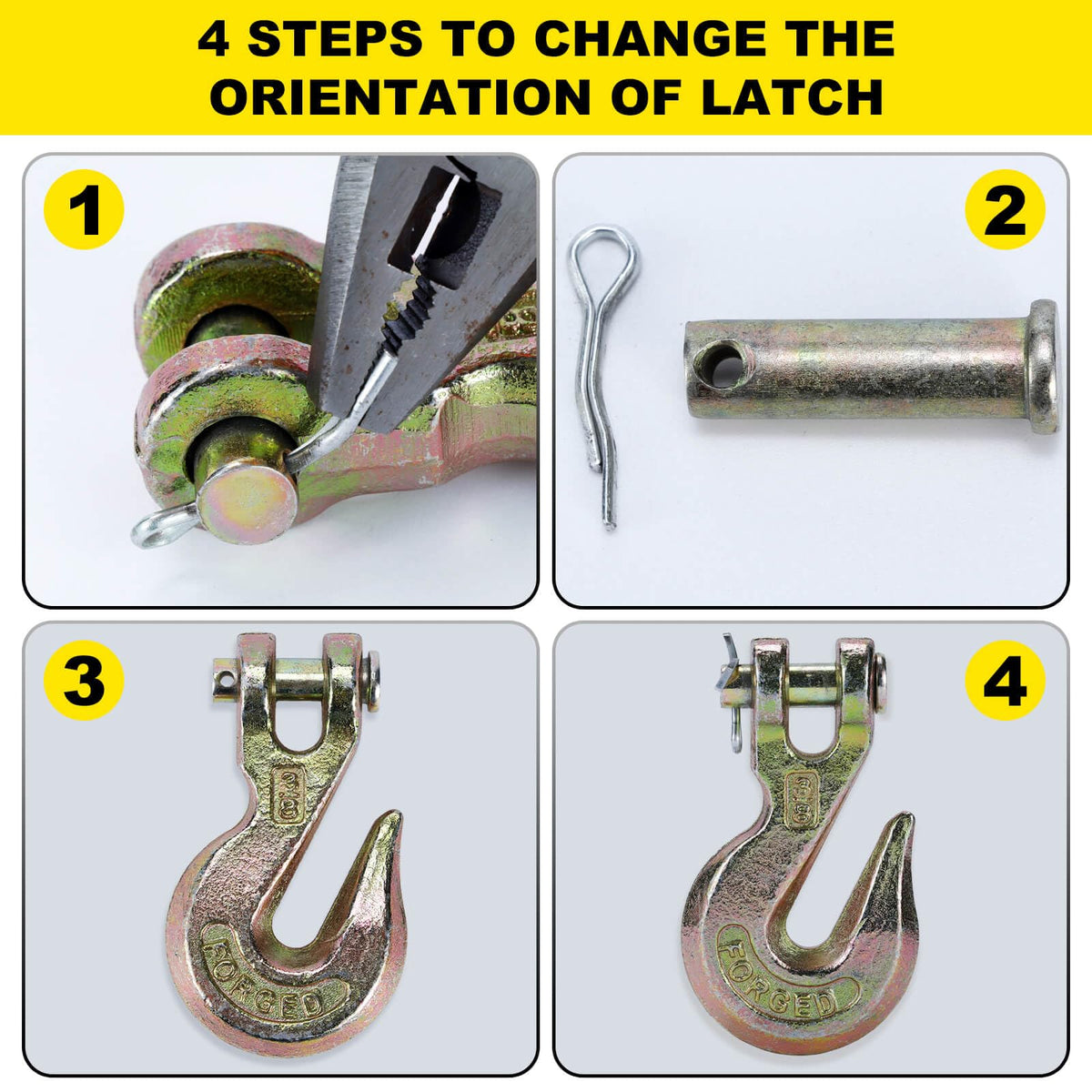 3/8 Heavy Duty Clevis Grab Hook 4 Pack R96715