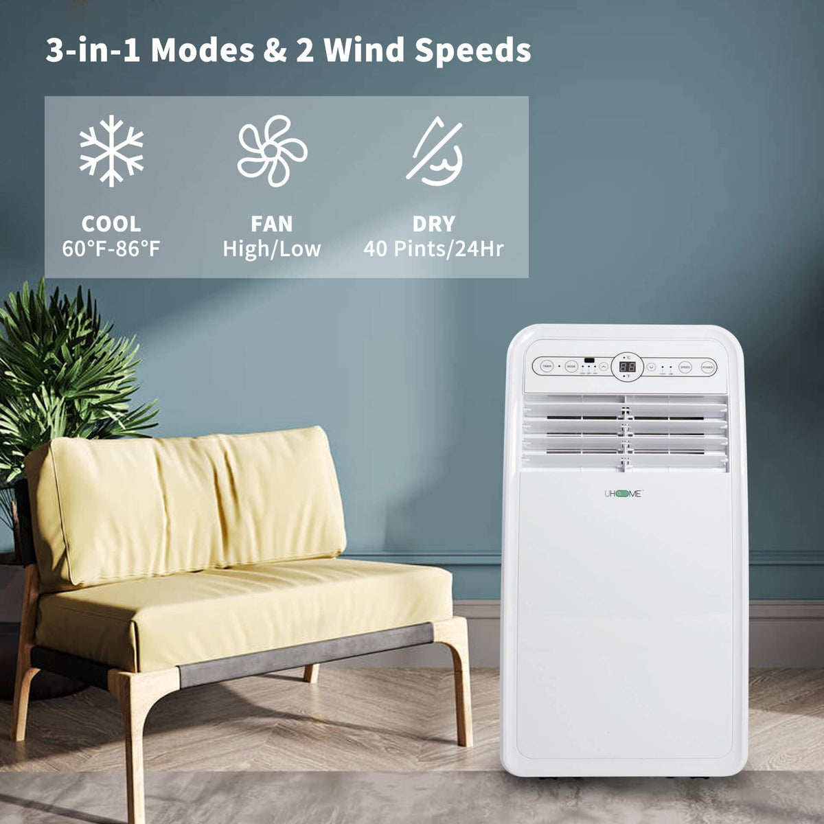 8000 BTU White Portable Air Conditioner Z6413