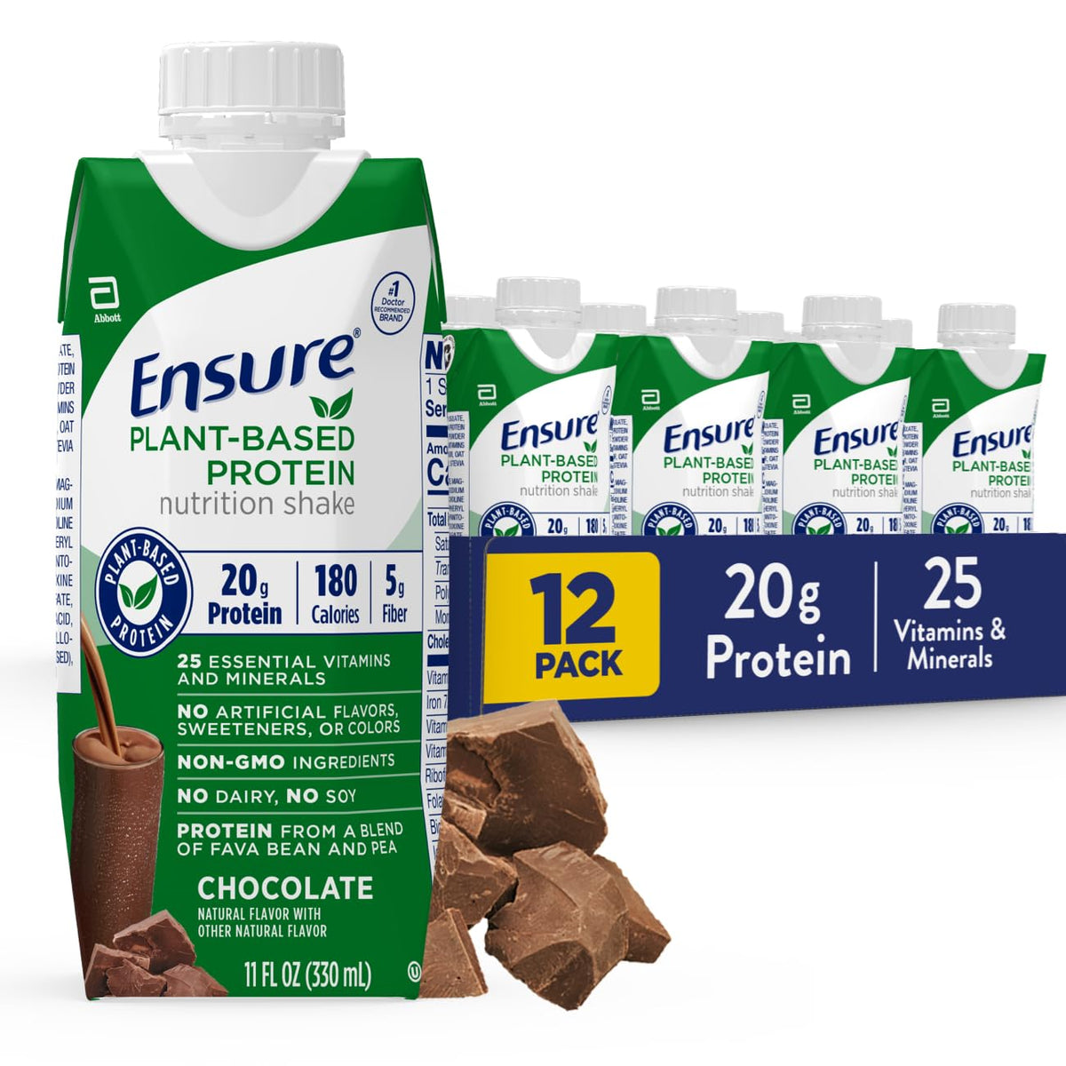Plant-Based Protein Nutrition Shakes 20g Fava Bean & Pea Protein Pack of 12 G3643