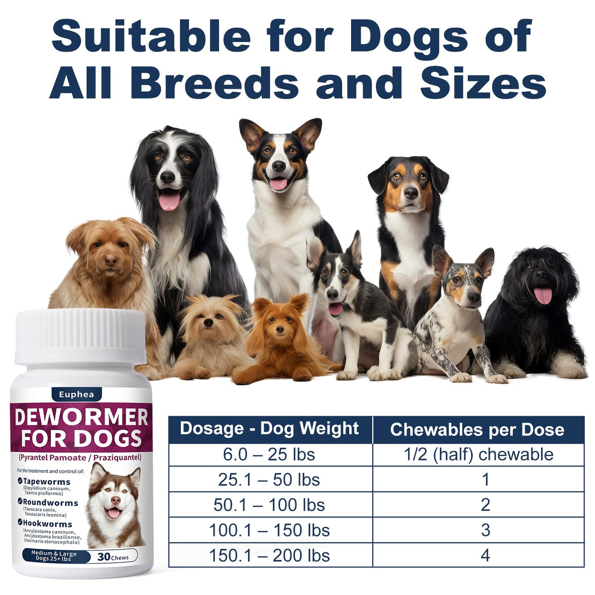 7-Way Dewormer for Dogs, 30 Tablets B4744