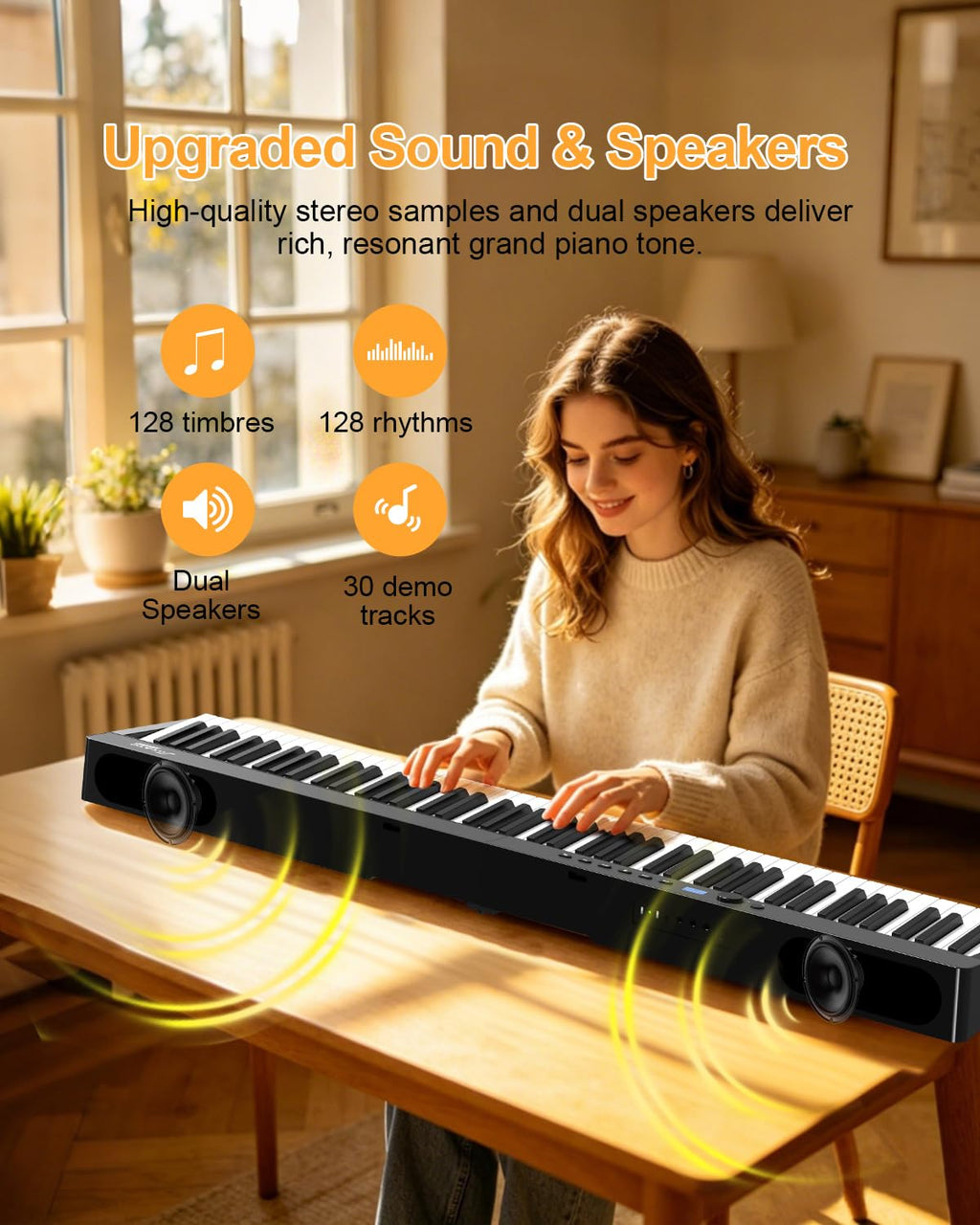 88 Key Weighted Folding Digital Piano with Gig Bag and Sustain Pedal F909964