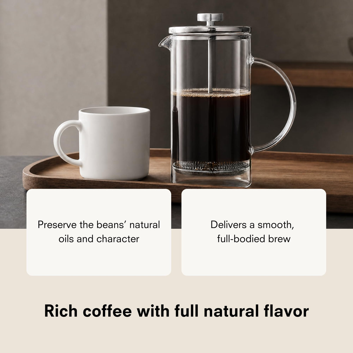 34 oz Borosilicate Glass French Press Coffee Maker G68215