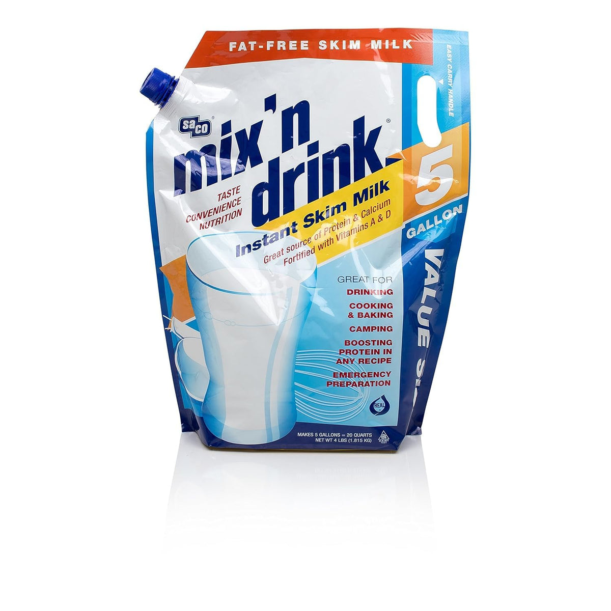 Instant Skim Milk, Fat-Free, High Calcium and Protein, Makes 20 Quarts D284013