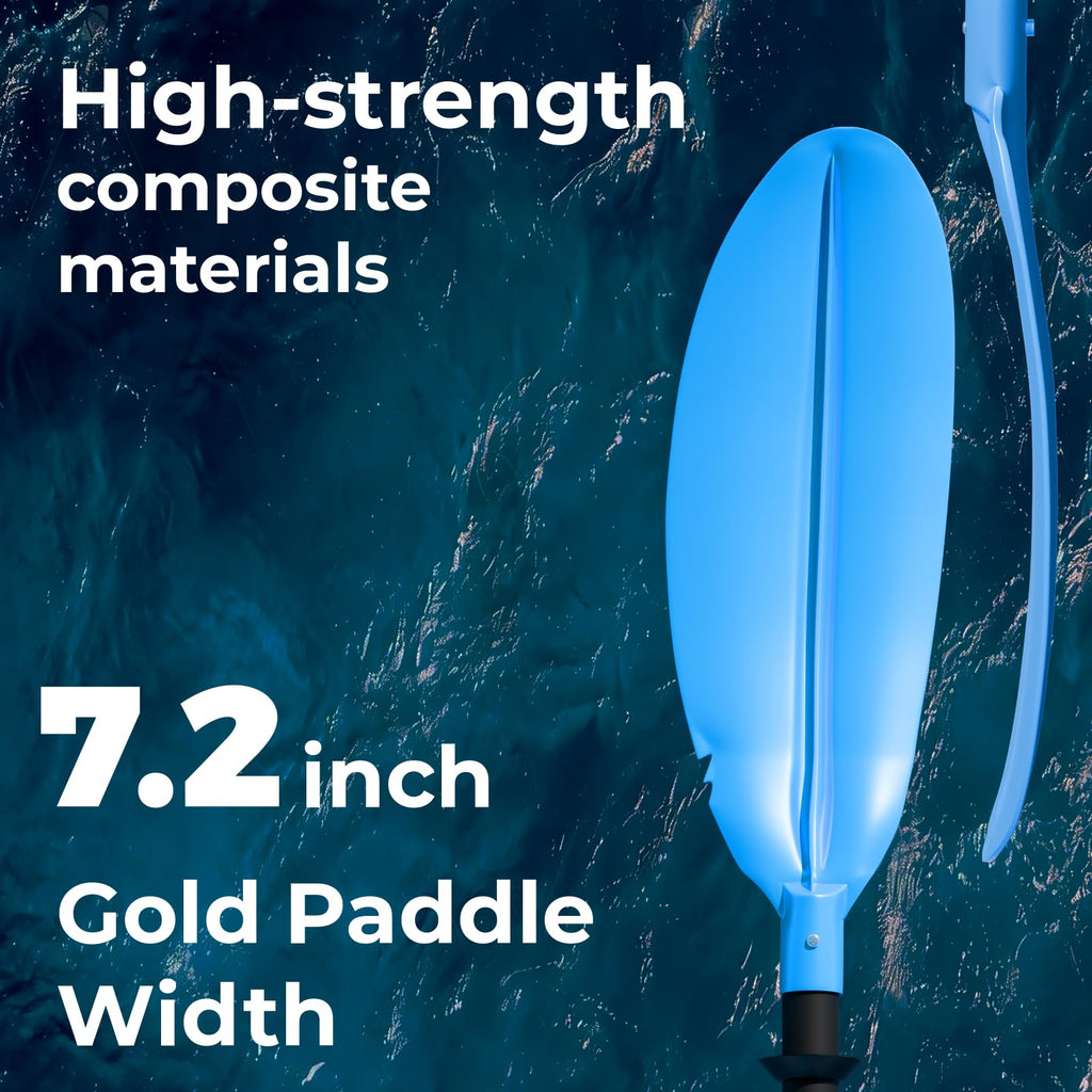 Adjustable Lightweight Floating Kayak Paddle with Safety Rope U582494
