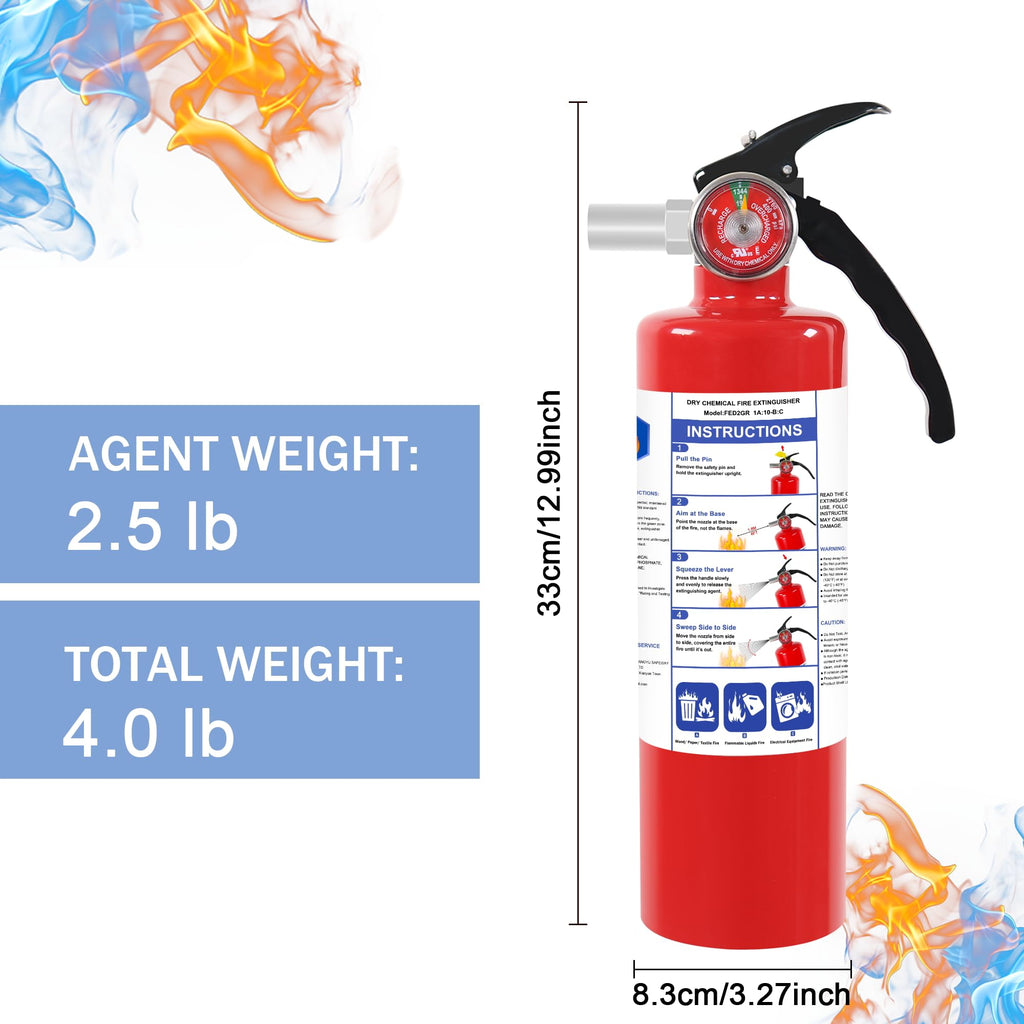 4 Pack ABC Dry Chemical Fire Extinguishers K787371