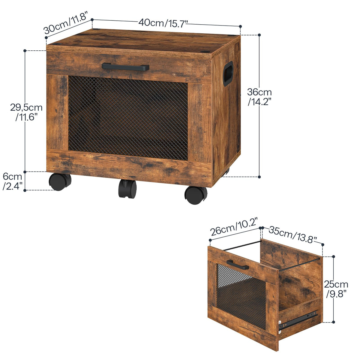 Rolling File Cabinet with Drawer B160