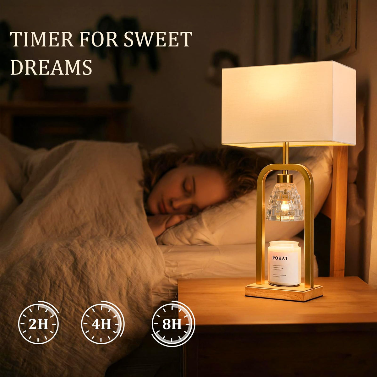 2 in 1 Gold Table Lamp with Candle Warmer S40274