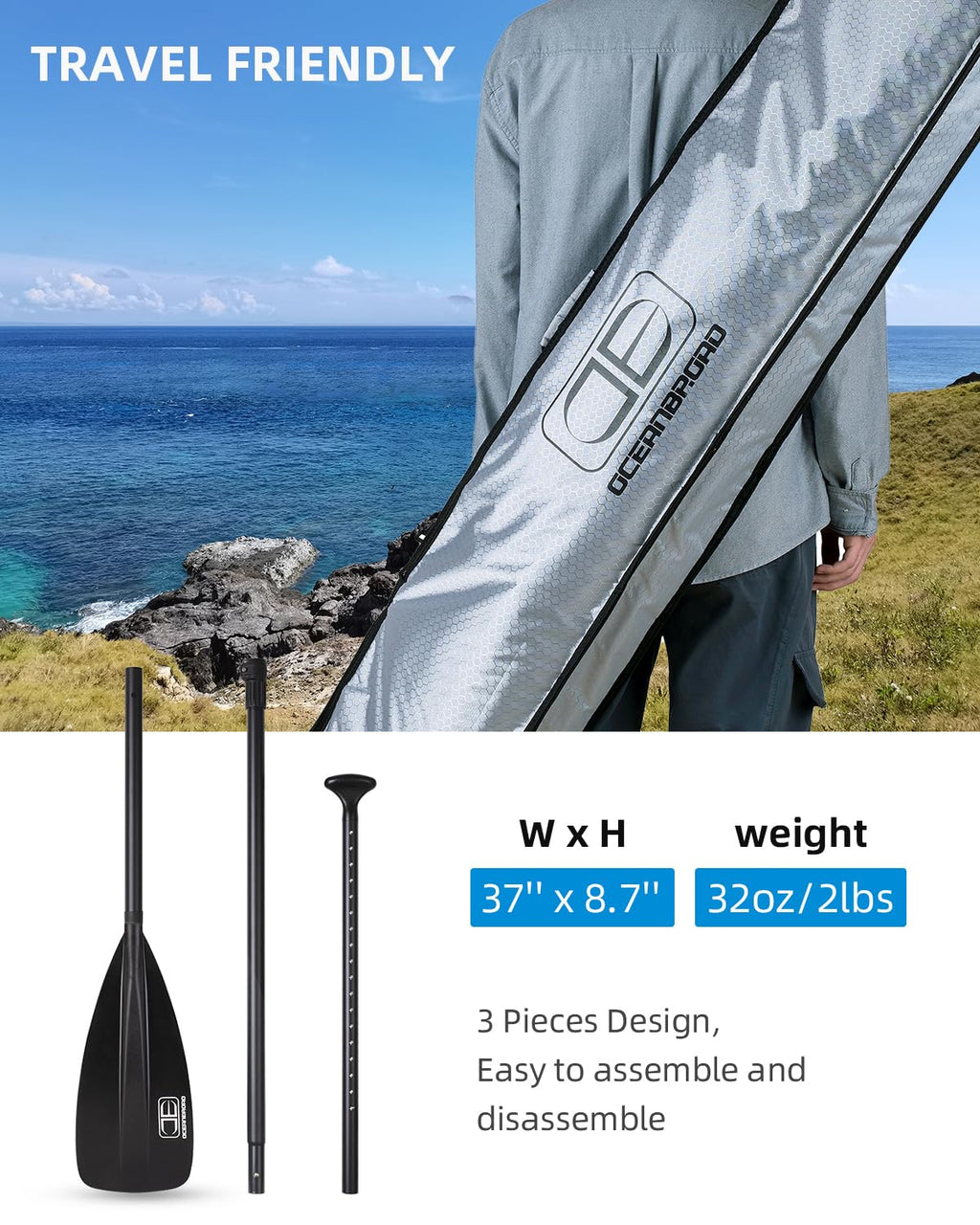 Adjustable Aluminum Alloy SUP Paddle C5263