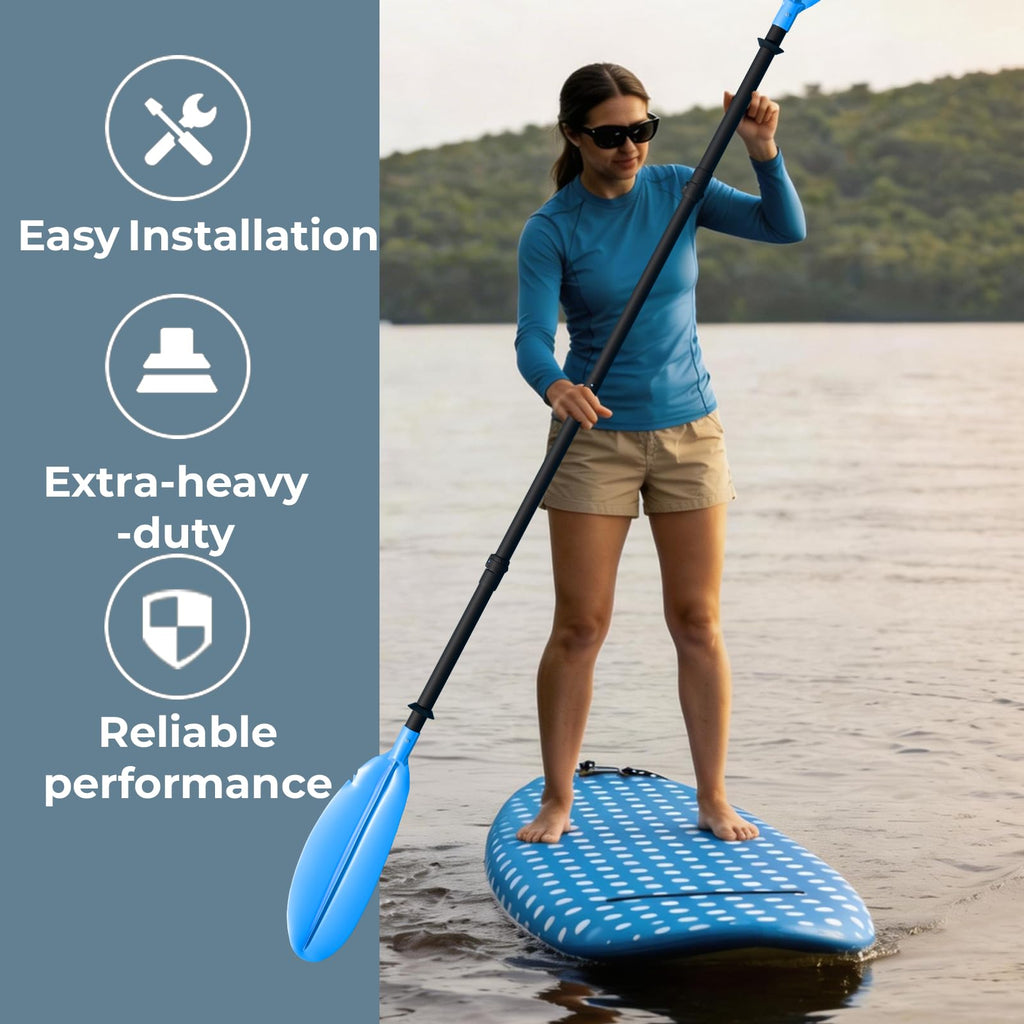 Adjustable Lightweight Floating Kayak Paddle with Safety Rope U582494