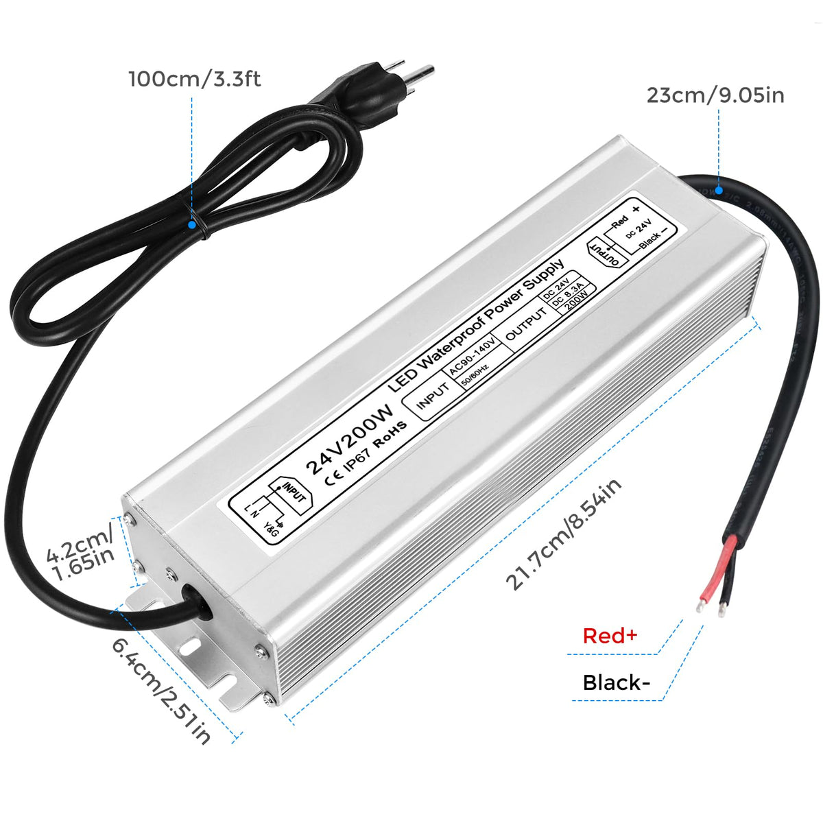 200W 24V IP67 Waterproof LED Driver D3233
