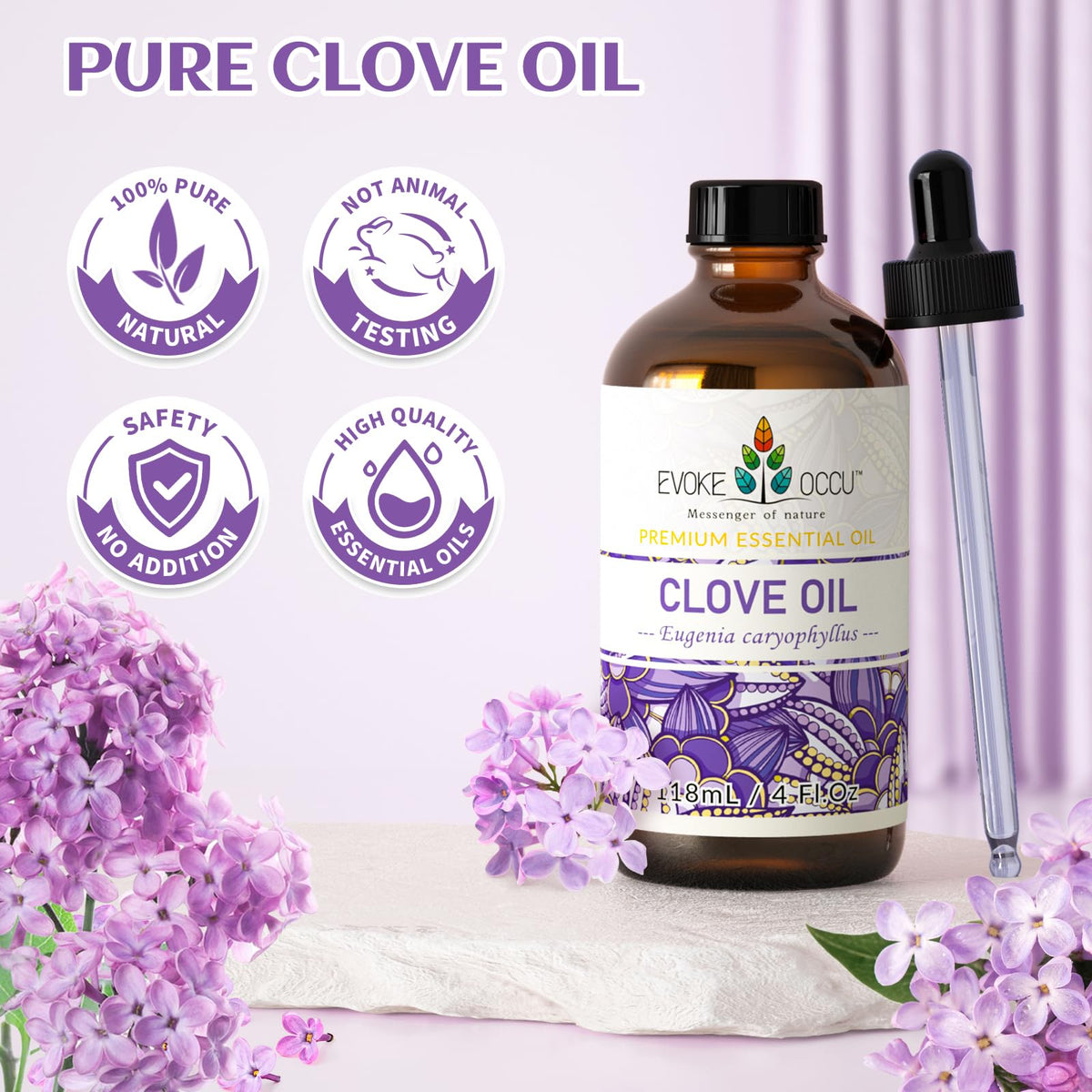Clove and Lavender Essential Oil 4 Fl Oz E765