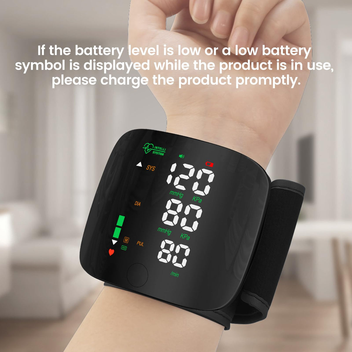Wrist Blood Pressure Monitor Led Display Black Y55824