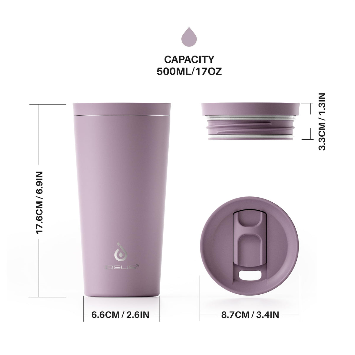 17 oz Stainless Steel Insulated Travel Coffee Mug Z187