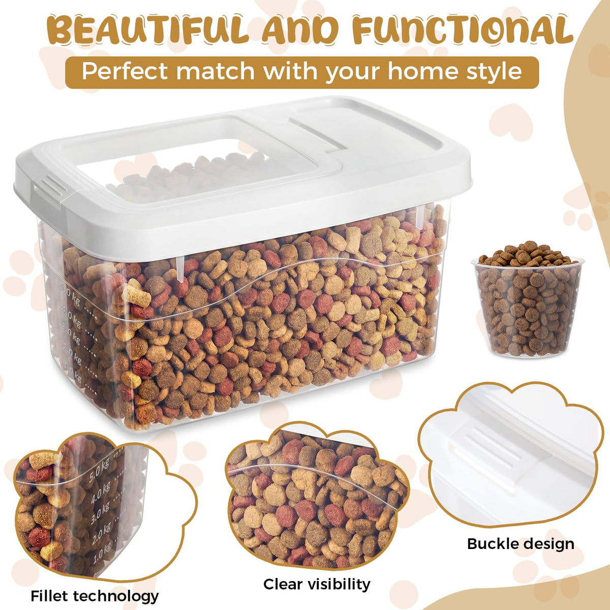 2 Pack 11 Lbs Airtight Dog Food Storage Container with Scoops Y48329