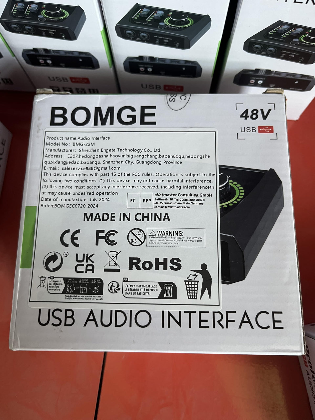 2 Channel USB Audio Interface with XLR 48V Phantom Power F16858