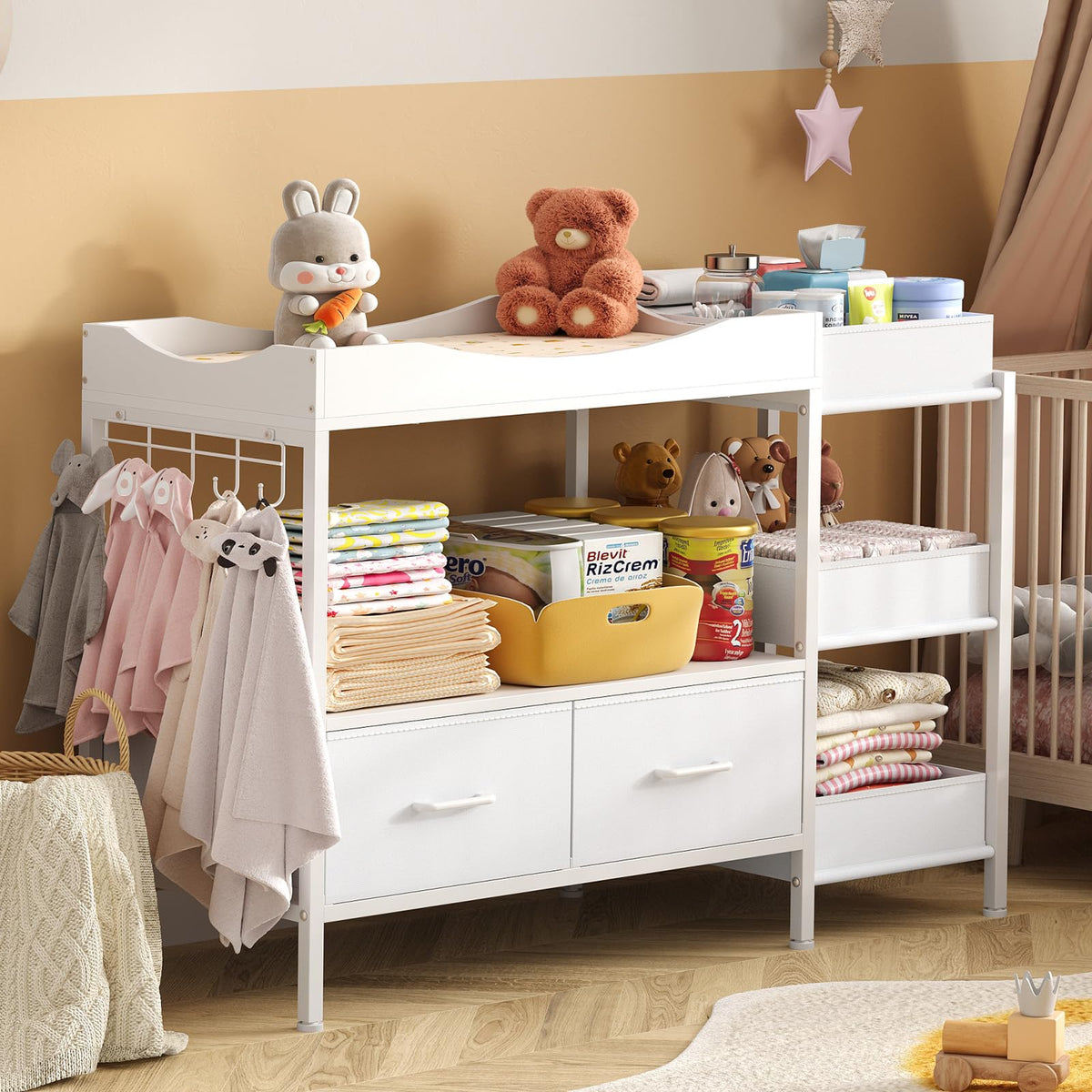 White Baby Changing Table with Storage K505352