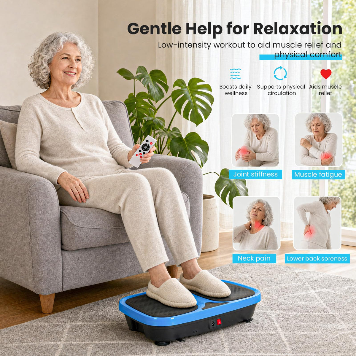 Vibration Plate Exercise Machine with Pull Ropes B329120