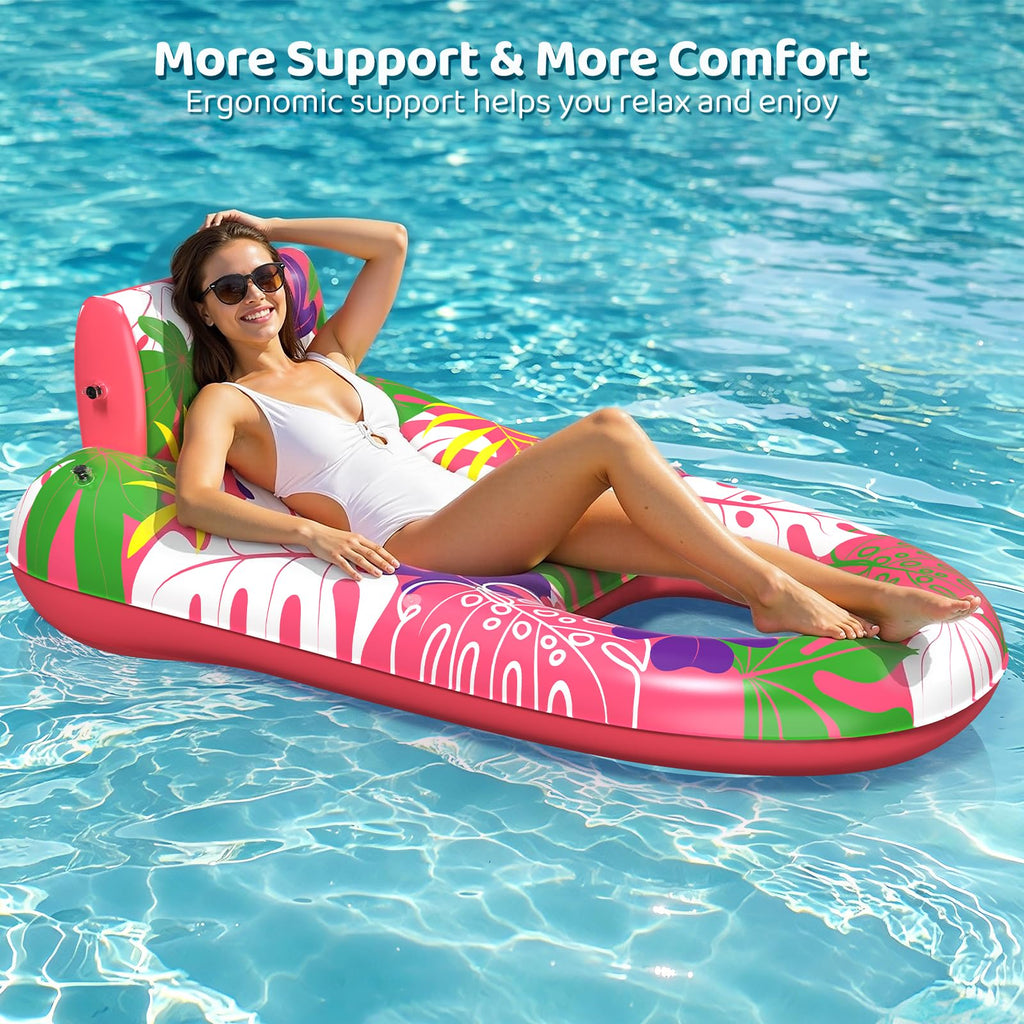 2 Pack Inflatable Pool Floats with Cup Holders H7276