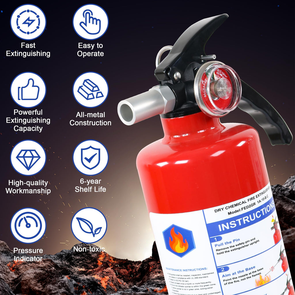 4 Pack ABC Dry Chemical Fire Extinguishers K787371