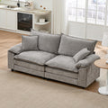 Light Gray Chenille 2 Seater Sofa with Pillows S4405