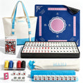 166 Deep Engraved Melamine Mahjong Set with Mat and 4 Racks I404