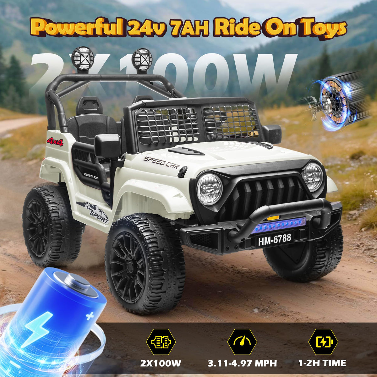 24V 2 Seater Ride on Car S2307