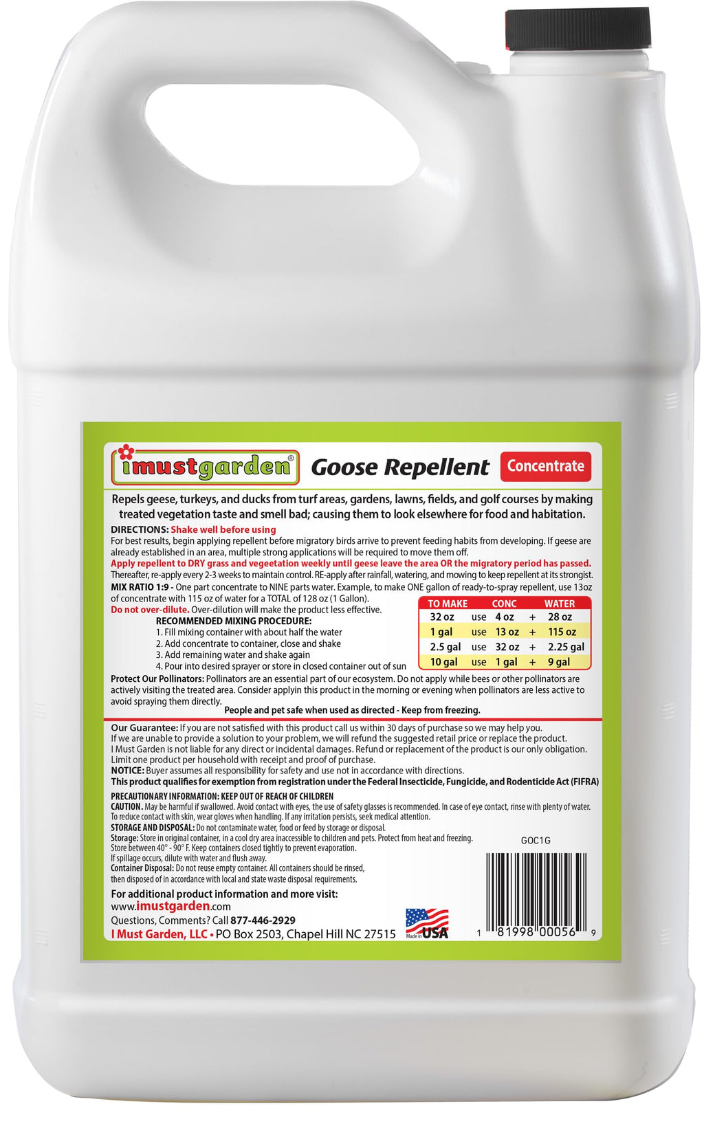 Goose Repellent 1 Gal Concentrate Q264
