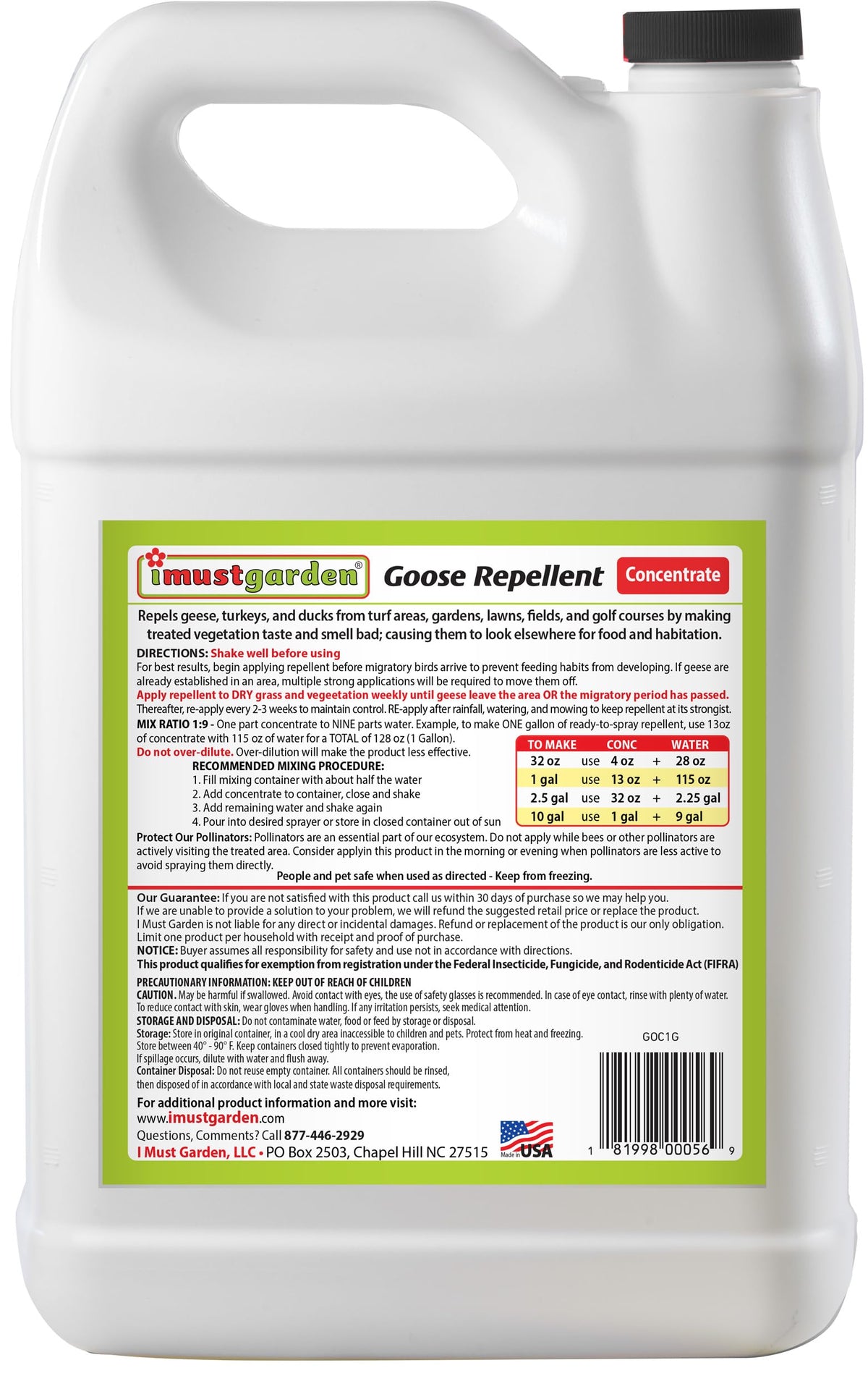Goose Repellent 1 Gal Concentrate Q264