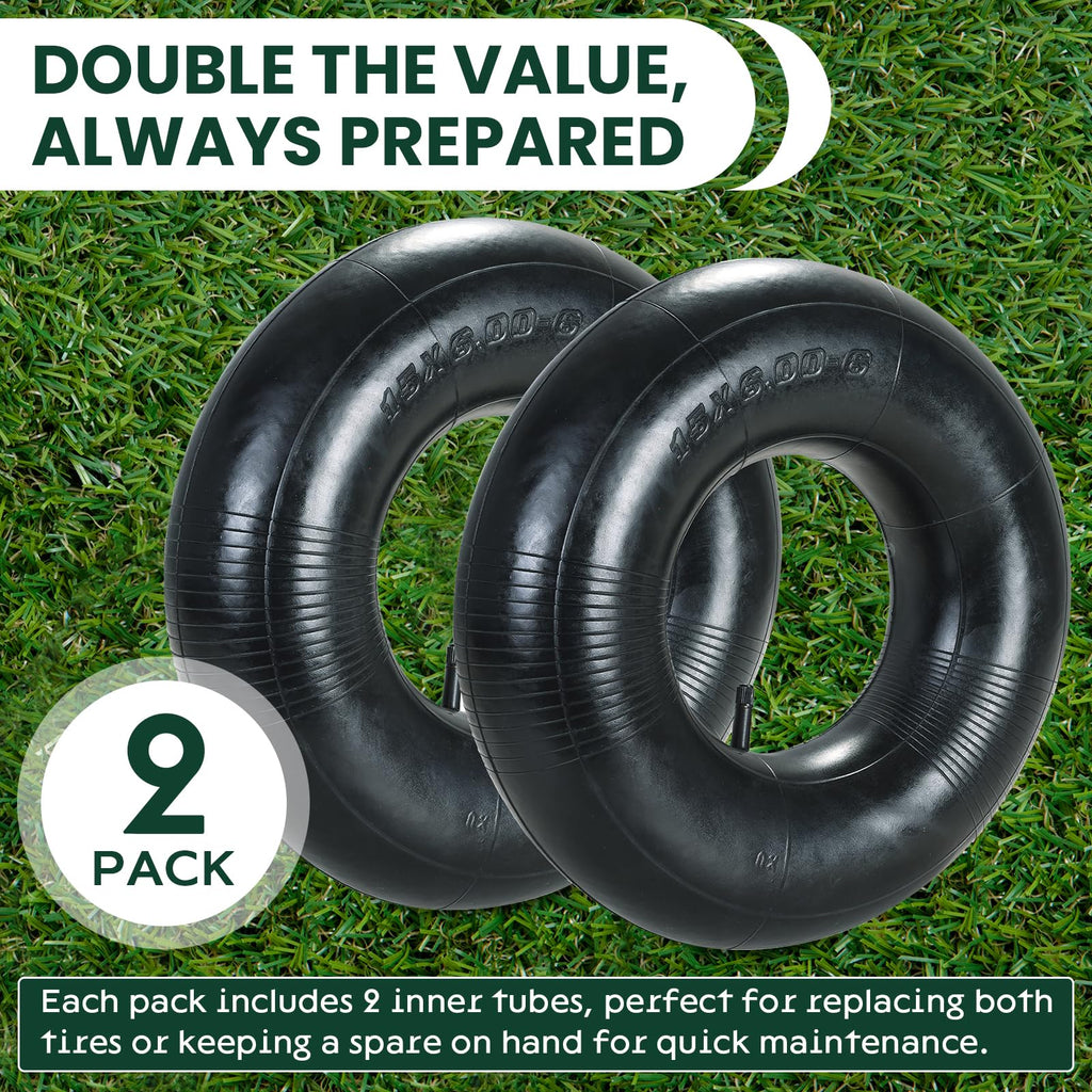 2 Pack 15 x 6.00-6" Inner Tubes with TR-13 Valve Stem F865