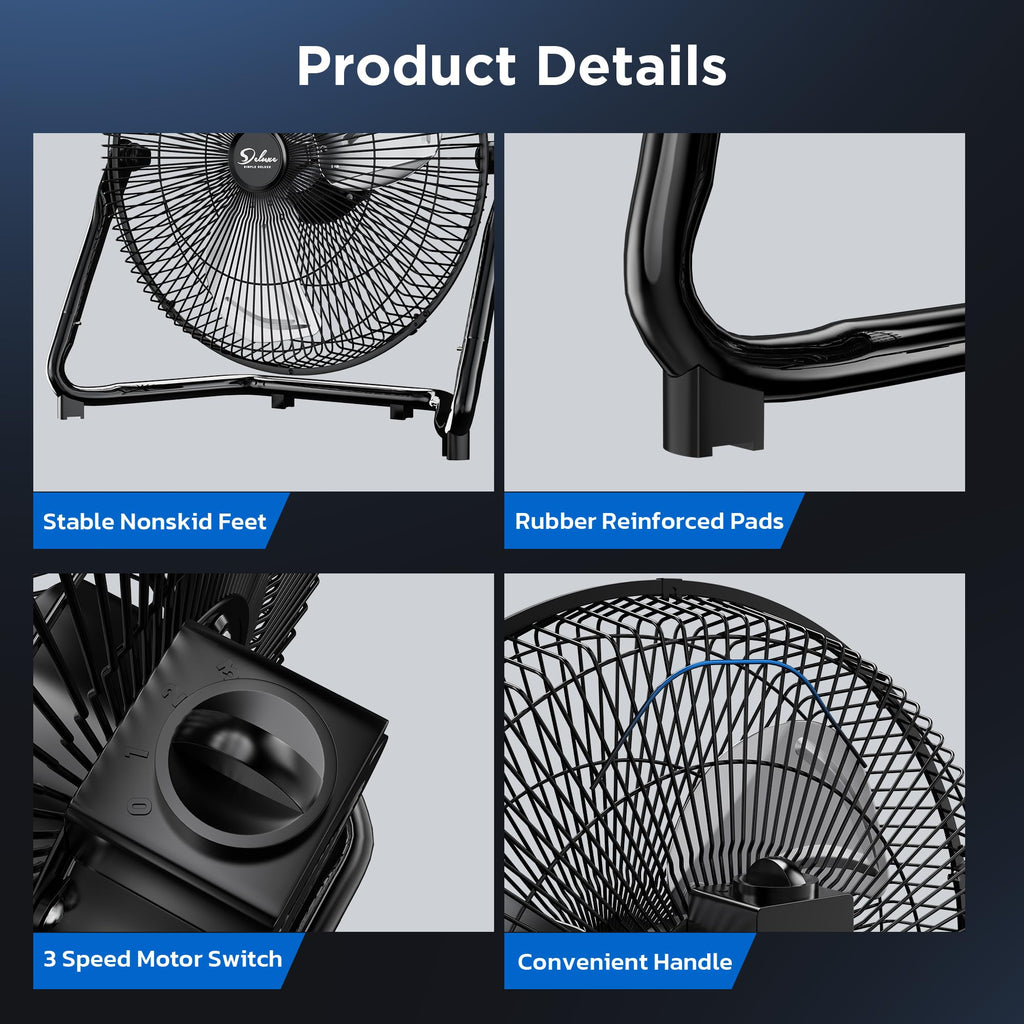 20" 3-Speed High Velocity Industrial Floor Fan, 2 Pack L14329