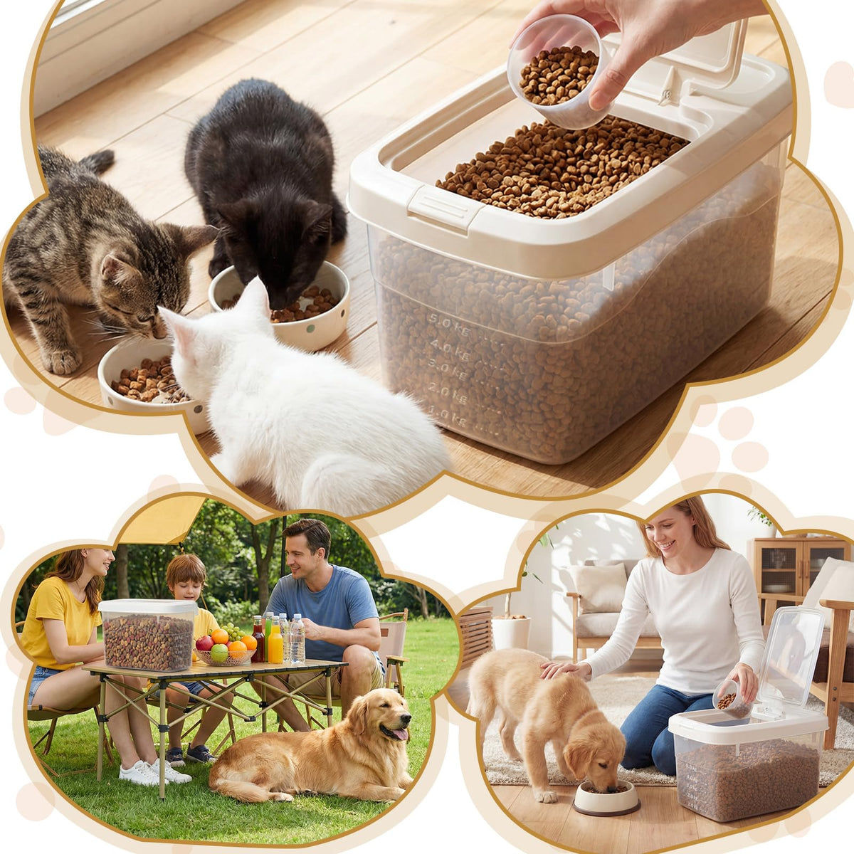 2 Pack 11 Lbs Airtight Dog Food Storage Container with Scoops Y48329