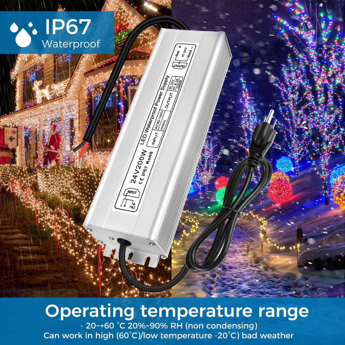 200W 24V IP67 Waterproof LED Driver D3233