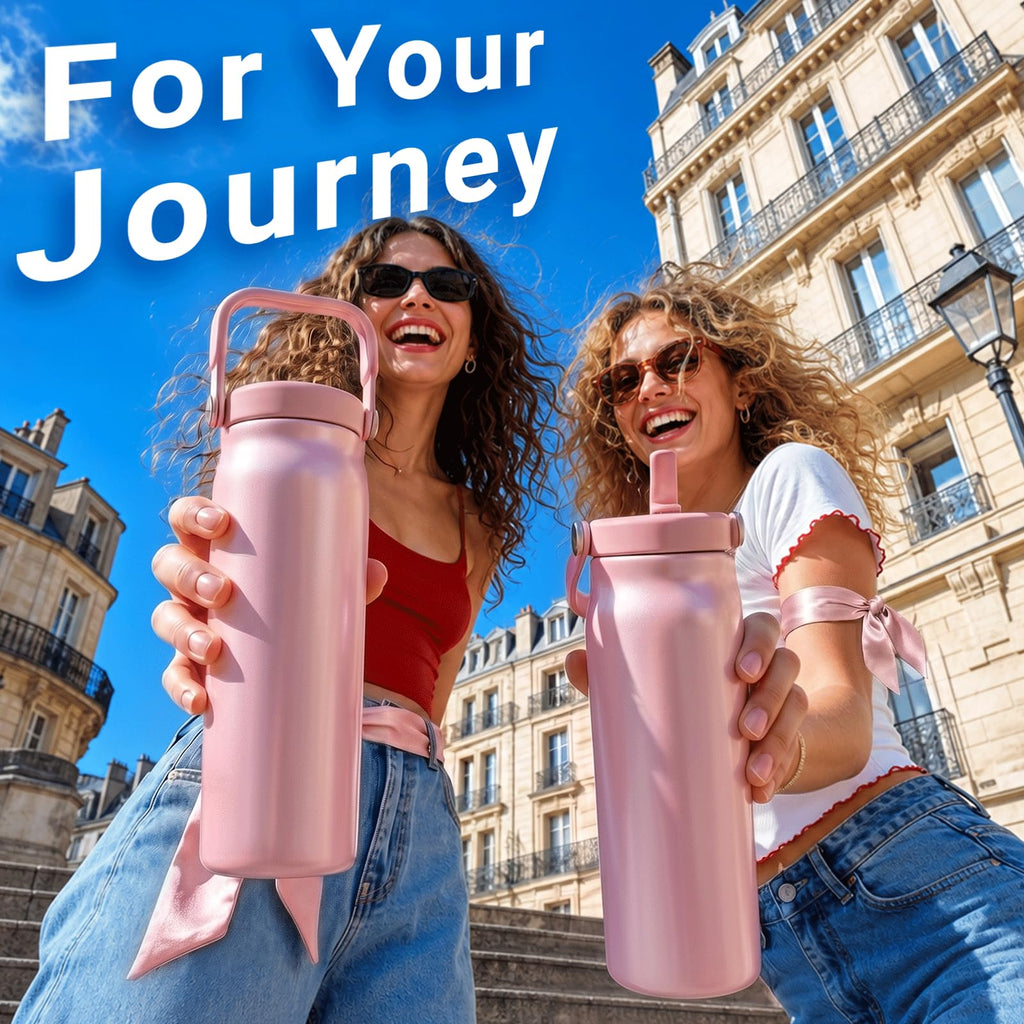 24 oz Insulated Tumbler with Flip Straw and Handle V449306