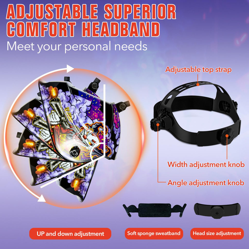 Auto Darkening Solar Powered Welding Helmet with 4 Arc Sensor V498