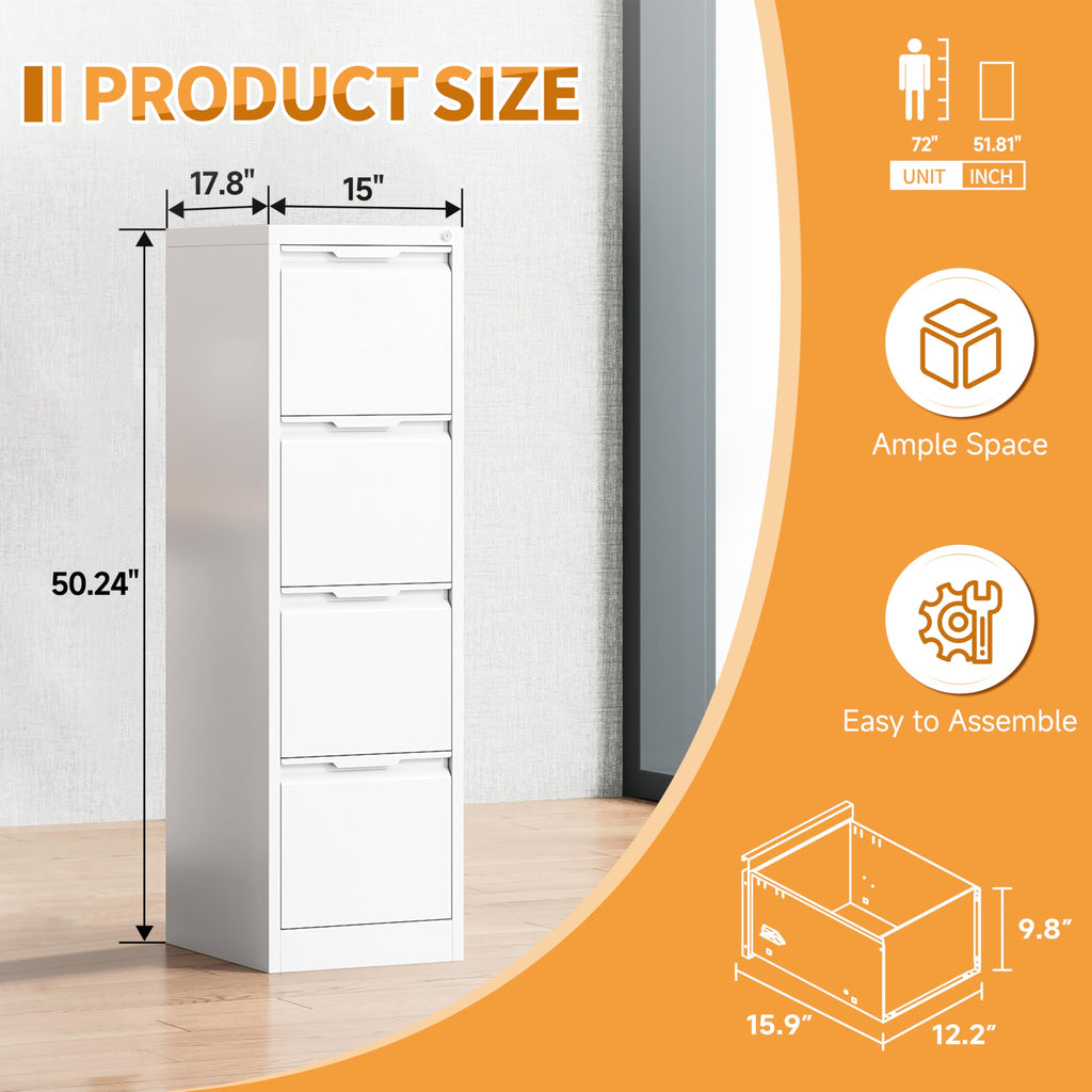 4 Drawer Metal File Cabinet with Lock E26933