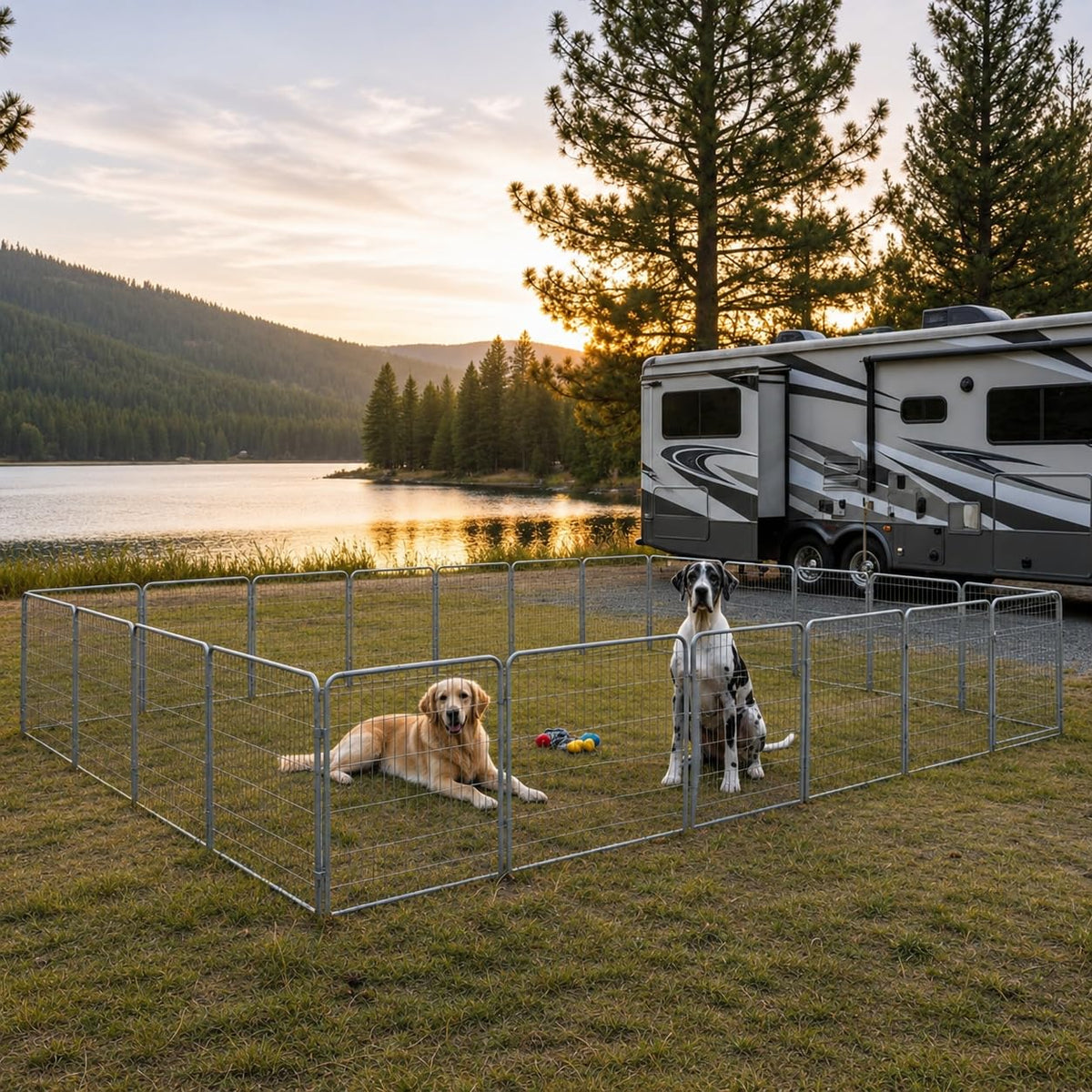 40 inch 16 Panels Portable Heavy Duty Metal Dog Playpen M9357