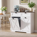 White Tilt Out Trash Cabinet S300