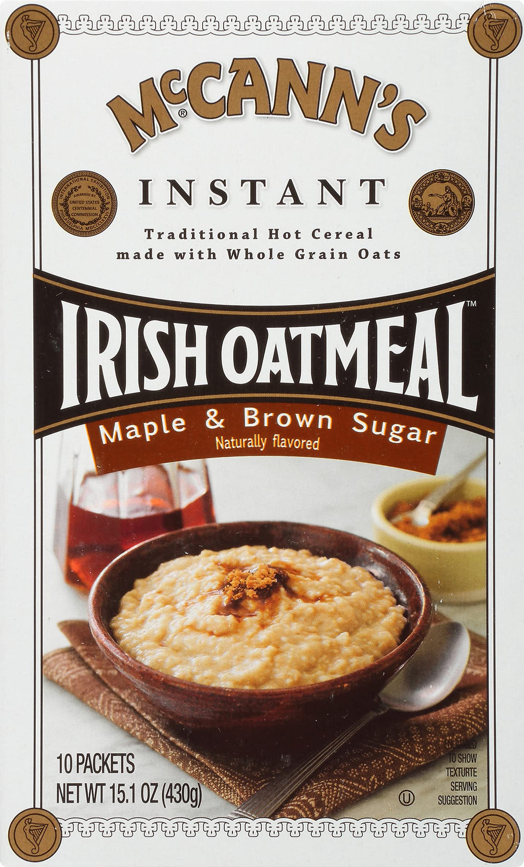 Instant Irish Oatmeal, Maple & Brown Sugar, 10 Packets P3835