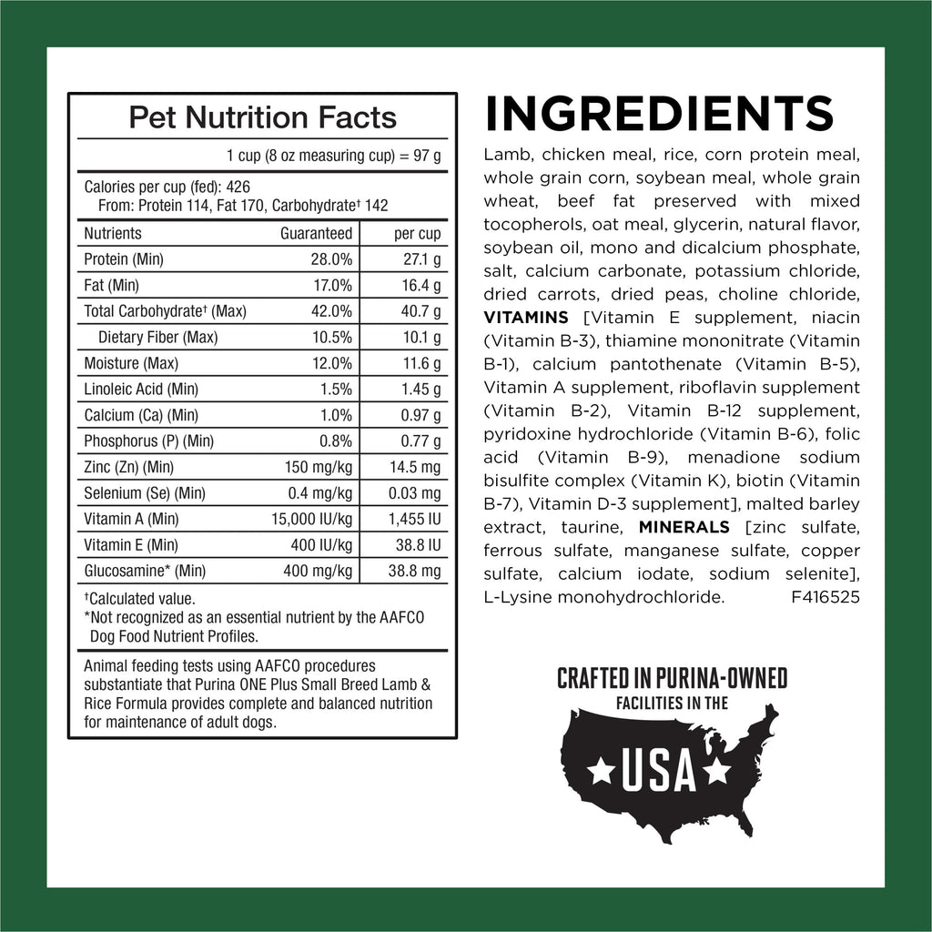 High Protein Dry Dog Food, Lamb, 7.4 lb Bag C16950