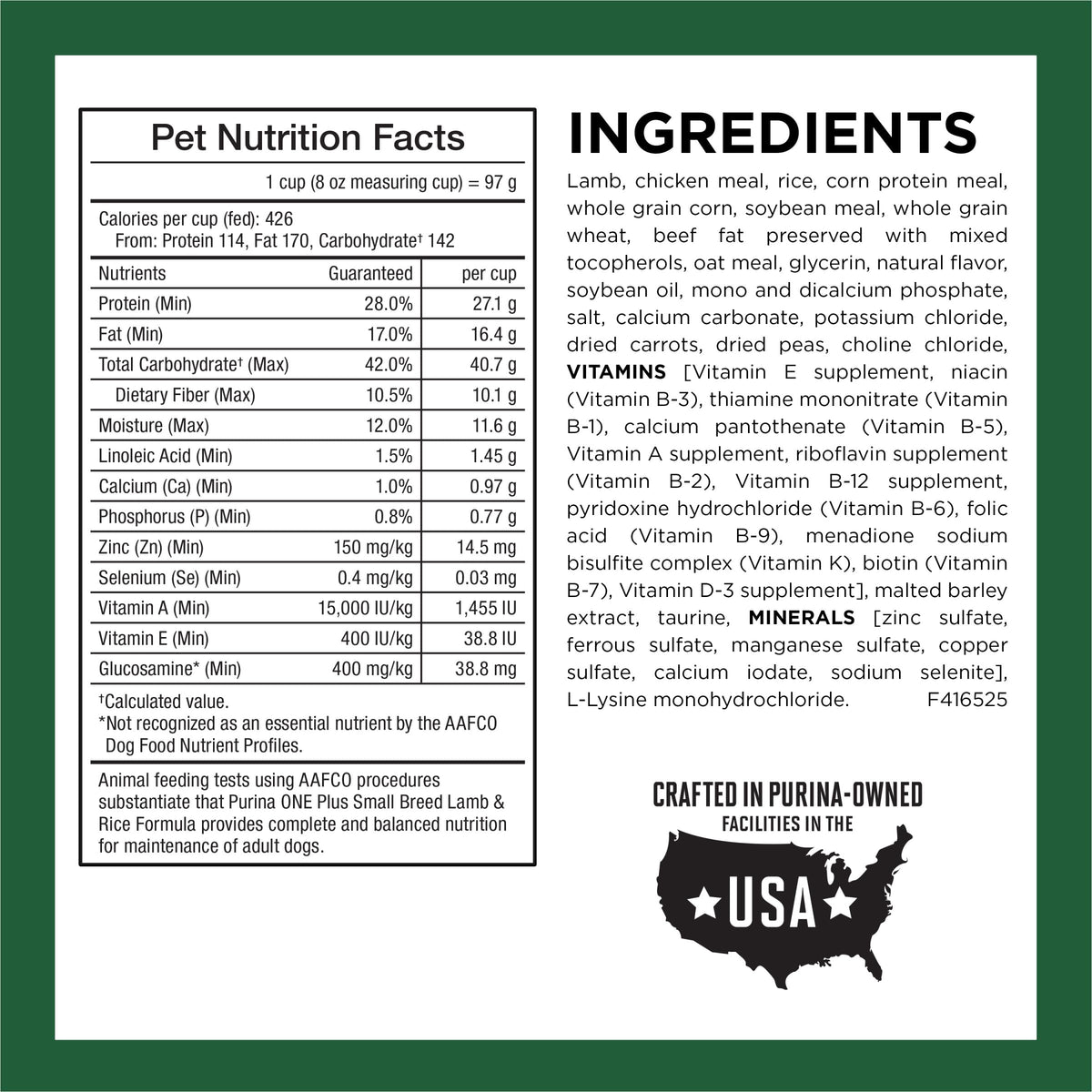High Protein Dry Dog Food, Lamb, 7.4 lb Bag C16950