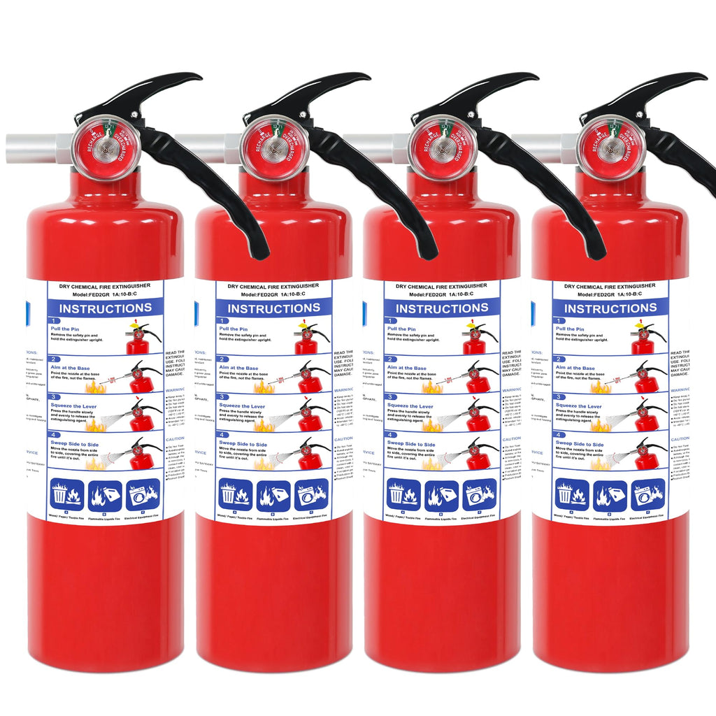 4 Pack ABC Dry Chemical Fire Extinguishers K787371