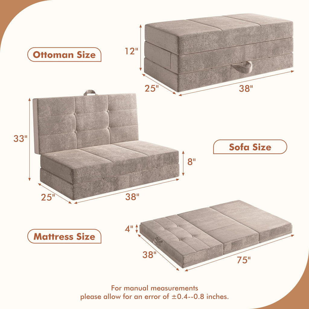 Foldable Twin 4 Inch Memory Foam Mattress E57129