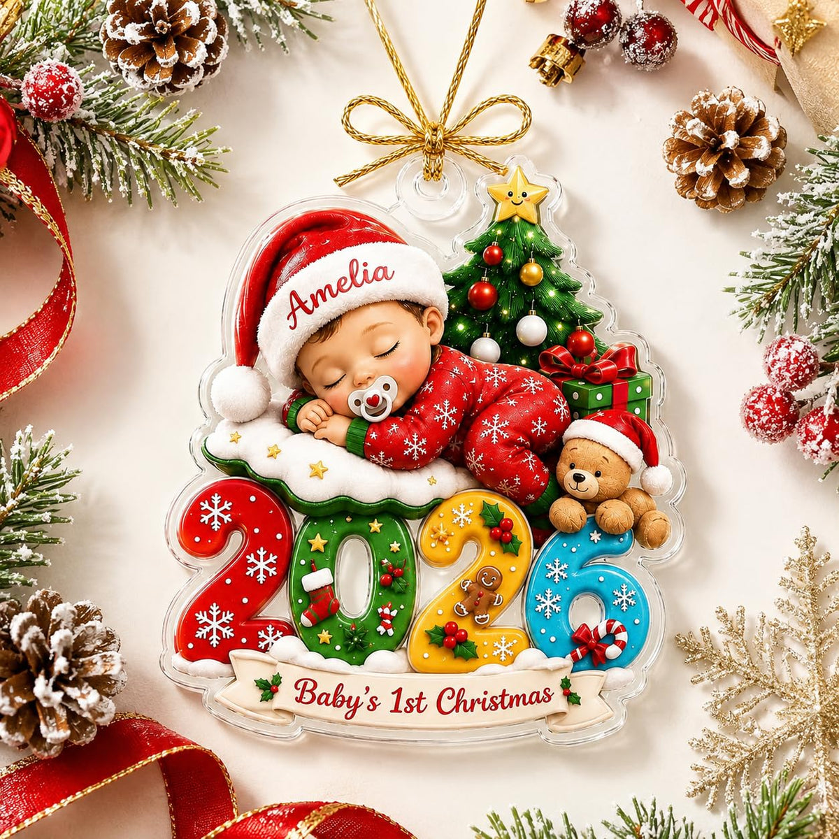 Baby First Christmas Ornament 2026 F388