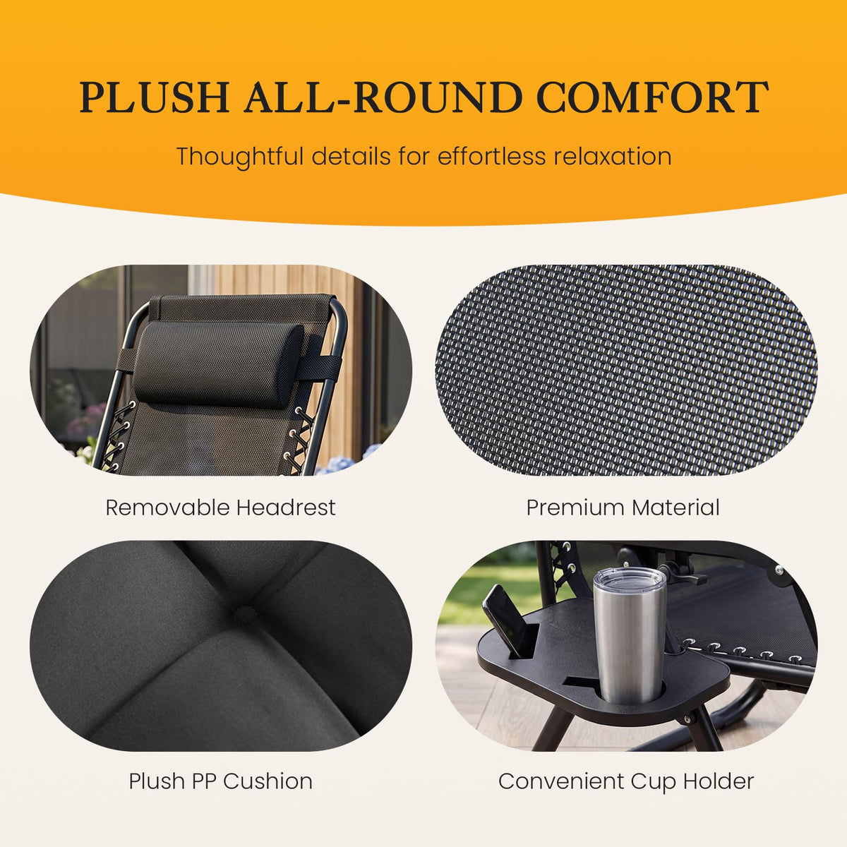 Zero Gravity Chair with Cup Holder Trays P741148