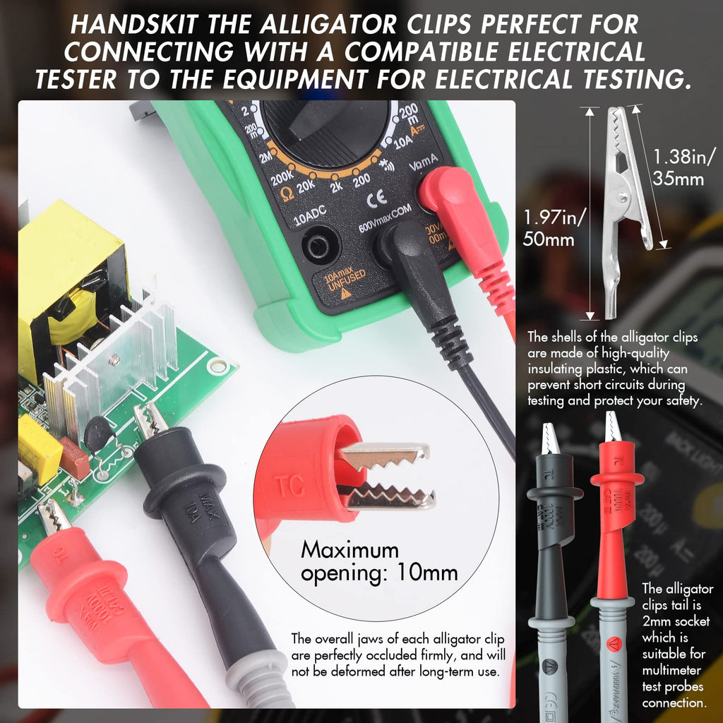 Multimeter Test Leads Set with Alligator Clips Z611592