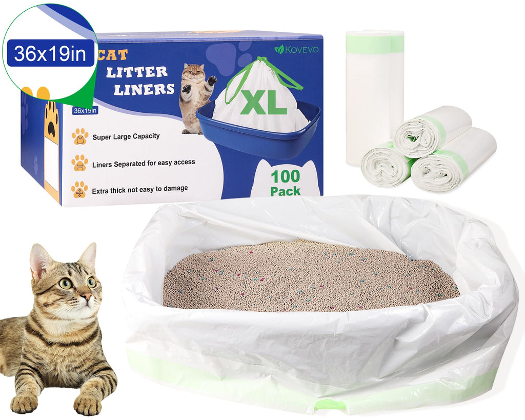 100 PCS Jumbo Cat Litter Box Liners 36"x19" M139