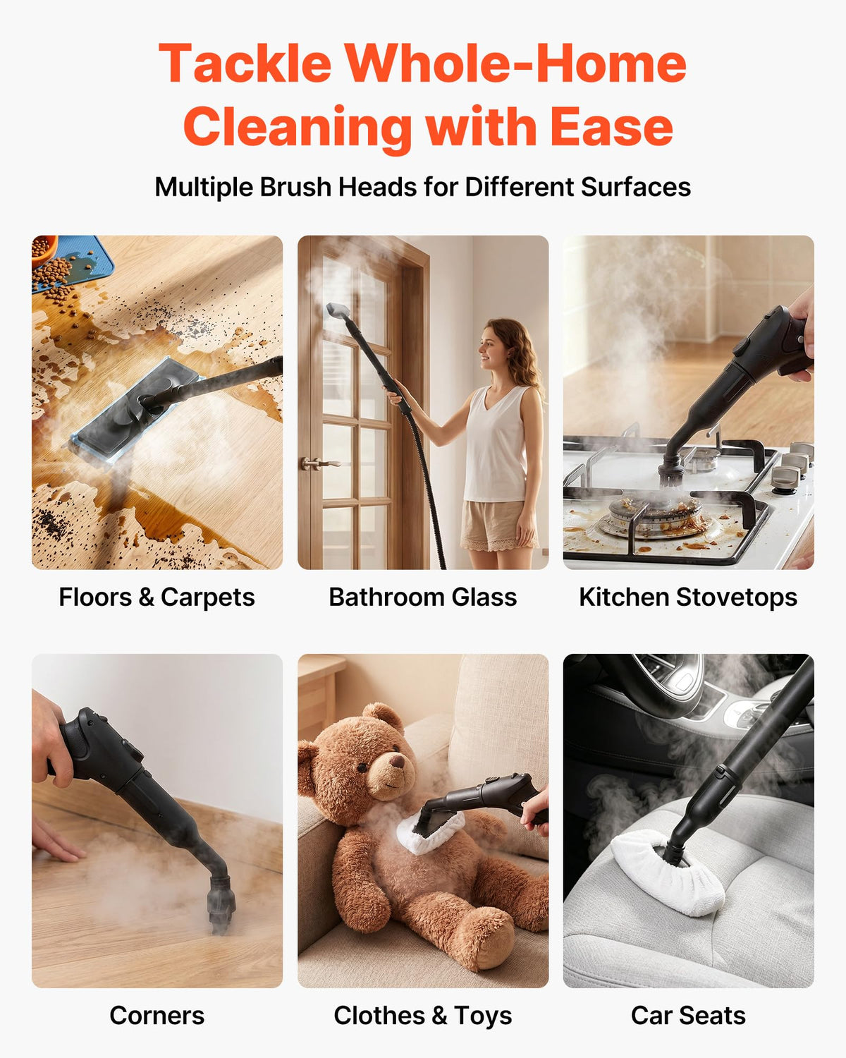 Portable Canister Steam Cleaner with 20 Accessories X90094