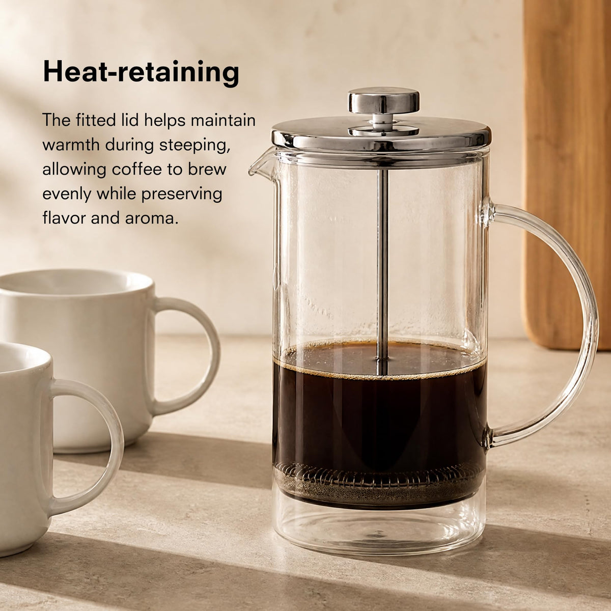 34 oz Borosilicate Glass French Press Coffee Maker G68215